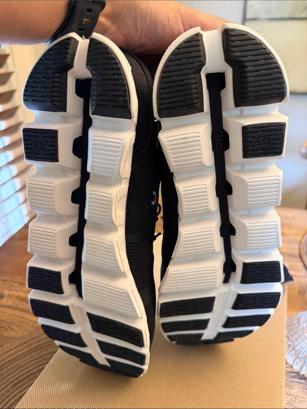 On Running Black and White Men's Athletic Sneakers - Picture 3 of 3
